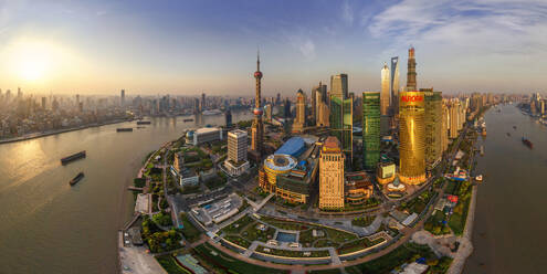 Panoramaluftaufnahme der Stadt Shanghai, China - AAEF06462