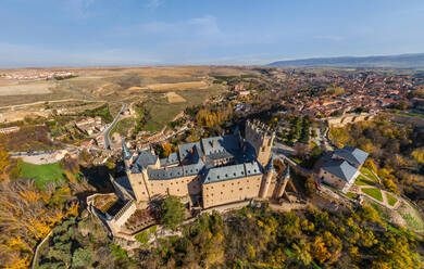 Luftaufnahme des Alcazar von Segovia, Spanien - AAEF06581