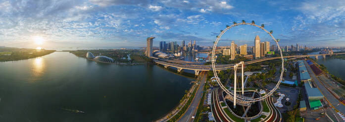 Panoramic aerial view of Singapore Flyer - AAEF06605