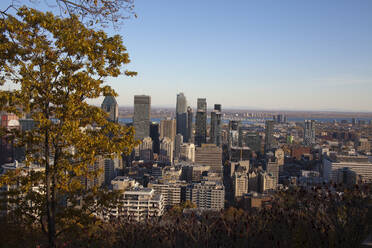 Blick auf das Stadtzentrum von Montreal vom Mount Royal Chalet - CAVF75962