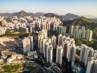 Aerial view of tall buildings in Kwun Tong District, Hong Kong. - AAEF06680