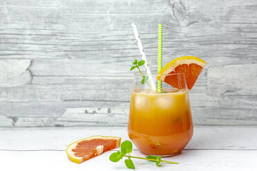 Glass of non-alcoholic grapefruit cocktail - SARF04477