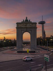 Sunset in the arch of victory in Madrid - CAVF76140