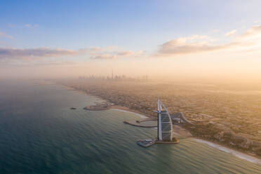 Aerial view of the Burj Al Arab hotel, Dubai, United Arab Emirates - AAEF06954