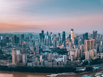 Aerial view of Nan'an city, Chongqing, China - AAEF07156