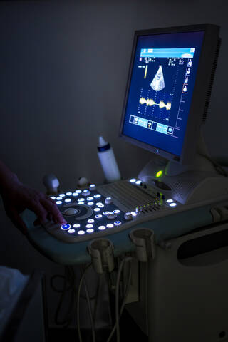 Ultrasound unit in veterinary clinic stock photo
