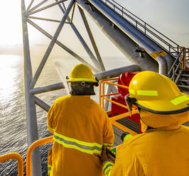 Offshore platform fire drill in the Gulf of Mexico - CAVF76378