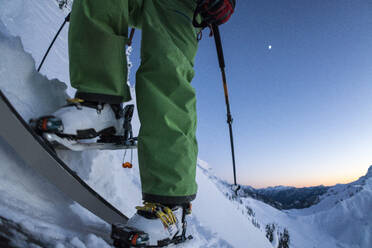 Man skiing in backcountry at Mt. Baker, Washington - CAVF76699