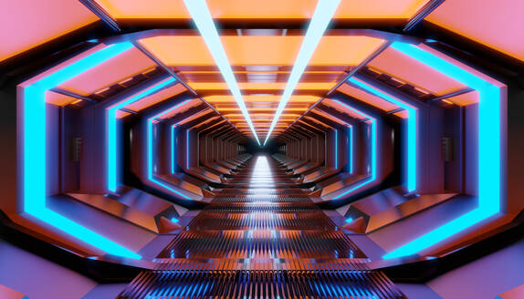 Dreidimensionales Rendering eines futuristischen Korridors - SPCF00543