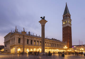 Italy, Venice, Piazza San Marco and Doges Palace at dusk - MRAF00493