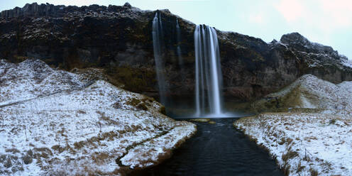 Seljalandsfoss waterfall in the winter, Iceland, Polar Regions - RHPLF14290