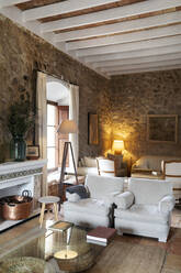 Living room of an old house, Mallorca, Spain - VABF02656