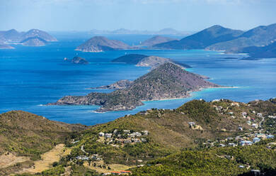 Blick nach Norden vom Mountain Top auf der Insel St. Thomas, US-Jungferninseln, Inseln unter dem Winde, Westindien, Karibik, Mittelamerika - RHPLF14313