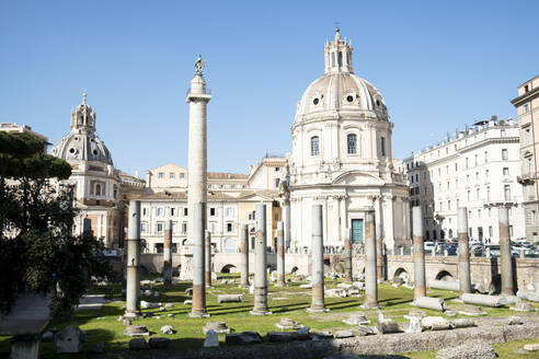 Italy, Rome, Trajans Forum and Church of Most Holy Name of Mary at Trajan Forum - HLF01231