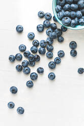 High Angle View Of Blueberries On Table - EYF01632