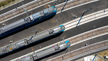 Aerial View Of Trains In City - EYF01656