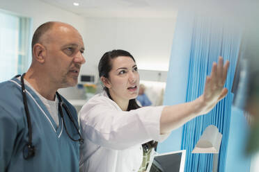 Ärzte besprechen Röntgenbilder im Krankenhauszimmer - CAIF24753