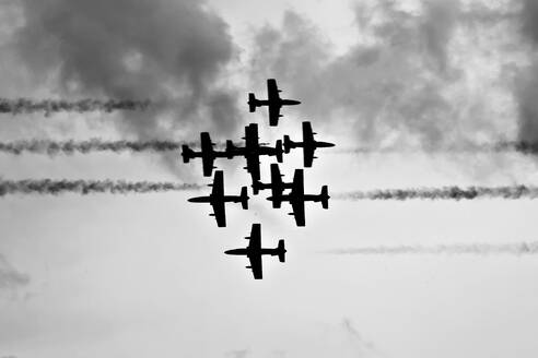 Two aerobatic squadrons clash from opposite directions - CAVF77744