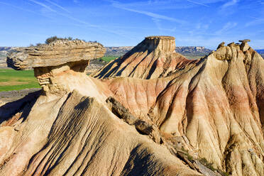 Spanien, Navarra, Felsformationen im Ödland von Bardenas Reales - DSGF01880