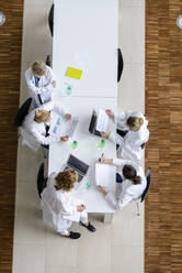 Weibliche Ärzte lesen Papiere in einer Sitzung im Konferenzraum - BMOF00371