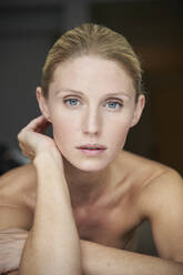 Portrait of beautiful woman with blue eyes - PNEF02522
