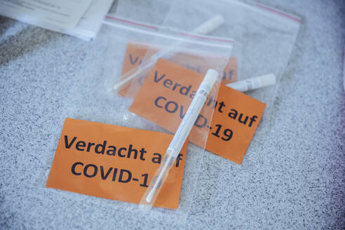 Plastic bags with Covid 19 tests - MFF05298