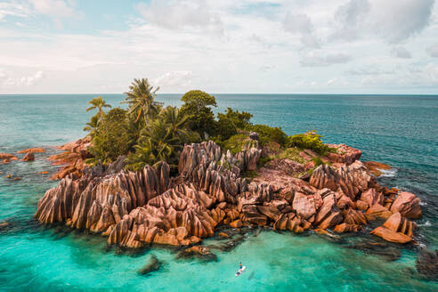 Aerial view of St. Pierre Island, Seychelles. - AAEF07243