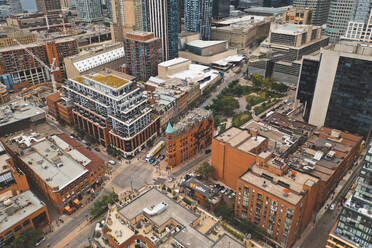 Luftaufnahme des ikonischen Gooderham Building in Toronto, Kanada - AAEF07482