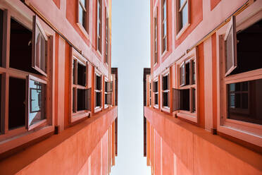 Directly Below View Of Apartment Buildings - EYF02233