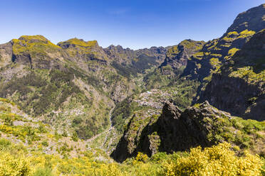Portugal, Madeira, Curral das Freiras, Bergdorf vom Aussichtspunkt Eira do Serrado aus gesehen - WDF05896
