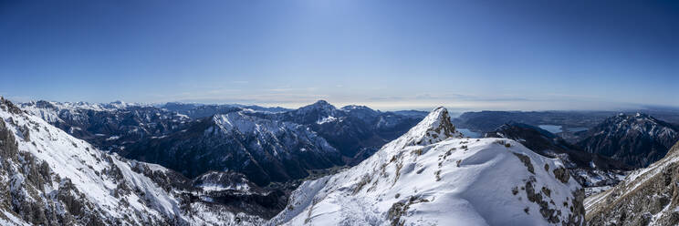Panorama of Orobie Alps from a mountain gully, Lecco, Italy - MCVF00270