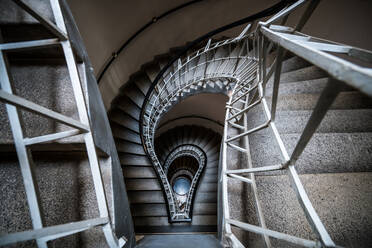 High Angle View Of Spiral Stairs - EYF02527