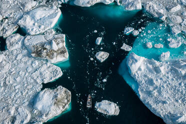 High Angle View Of Frozen Sea - EYF02929