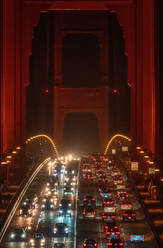Traffic On Golden Gate Bridge At Night - EYF02930