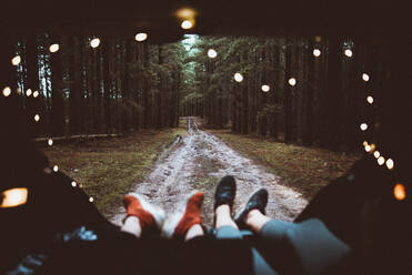 Low Section Of Couple On Dirt Road - EYF03601