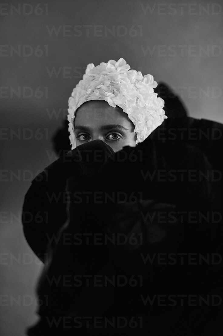 Free Stock Photo of Woman Face Under White Cloth