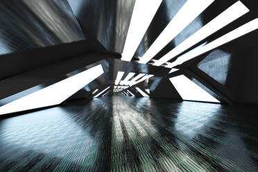 Three dimensional render of bright industrial corridor - SPCF00626
