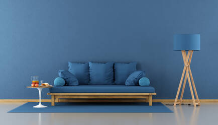 Blue Sofa And Electric Lamp At Home - EYF03904