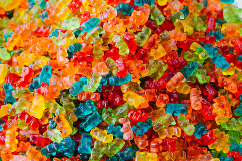 Full Frame Shot Of Gummy Bears stock photo