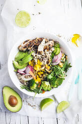 Directly Above Shot Of Salad Served In Bowl On Table - EYF04329