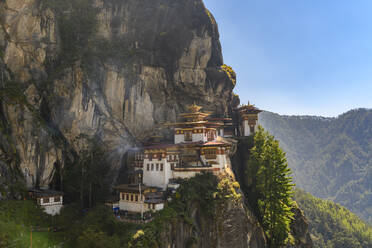 Blick auf das Taktsang-Palphug-Kloster, Paro, Bhutan - TOVF00176