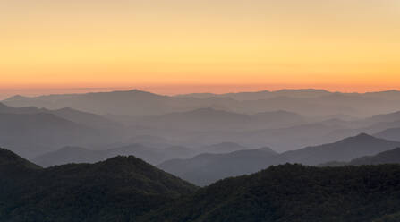 Blue Ridge Mountains from the Blue Ridge Parkway at sunset, North Carolina, United States - CAVF79171