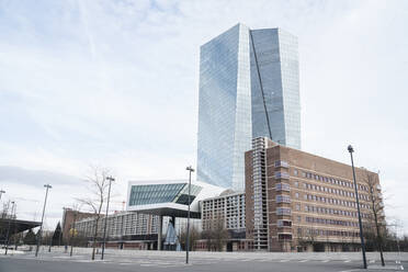 Germany, Hesse, Frankfurt, Parking lot in front of European Central Bank - AHSF02335