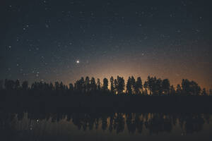 Sternenhimmel über Bäumen in Sodermanland, Nykoping, Schweden - GUSF03697
