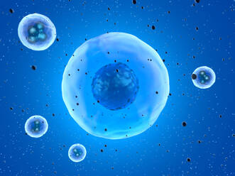 Dreidimensionale Darstellung von blauen Stammzellen - SPCF00634