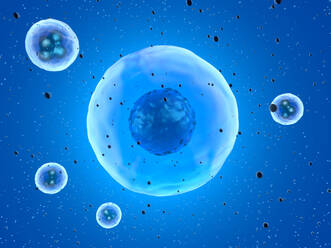 Three dimensional render of blue stem cells - SPCF00634