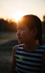 Portrait of a girl during sunset - CAVF79898