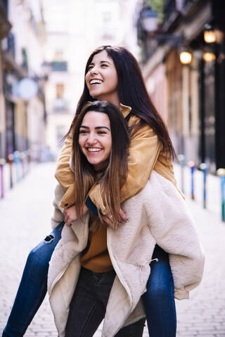 Beautiful Lesbian Couple Having Fun At The Street. LGBT Concept. stock photo