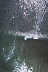 Aerial of surfers in Rhode Island - CAVF80663