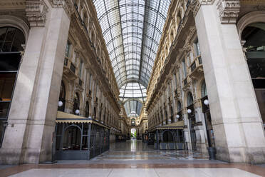 Italy, Milan, Interior of Galleria Vittorio Emanuele II during COVID-19 outbreak - MEUF00564